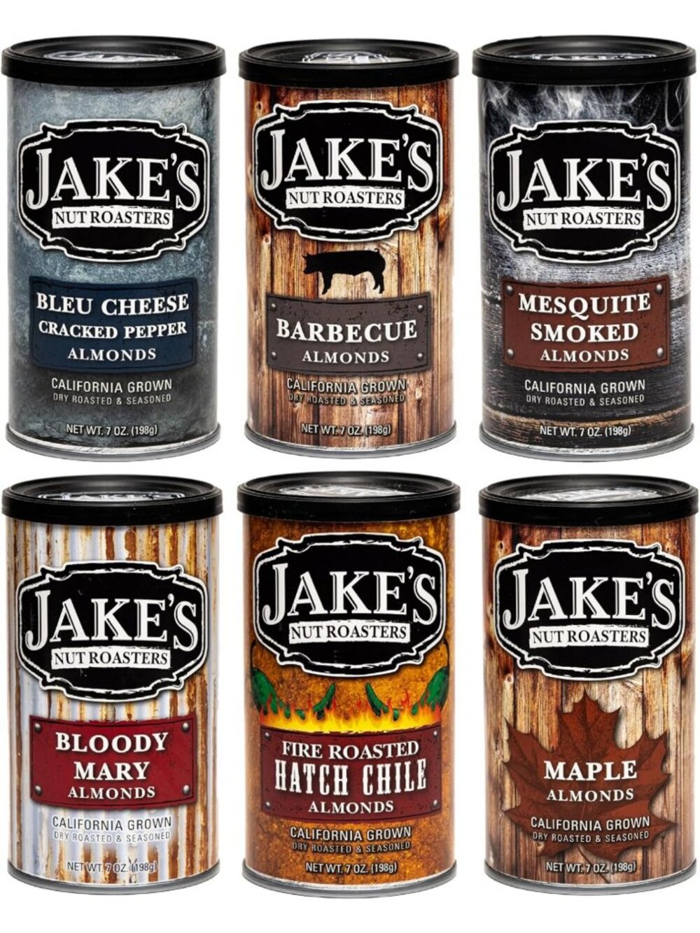 Mixed Variety Almond Snack Pack - 7 Oz Can (6-Pack) - Healthy Nut Treats
